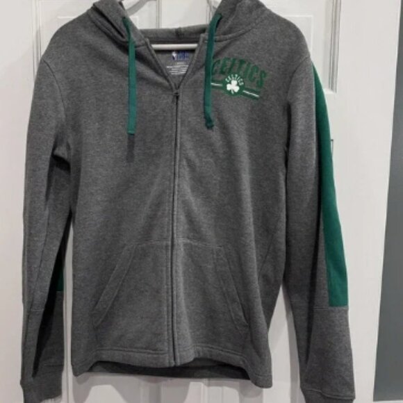 NBA Boston Celtics Zip Up Hoodie Full Zip Up‎ Sweatshirt Gray Size S Mens - Picture 1 of 7